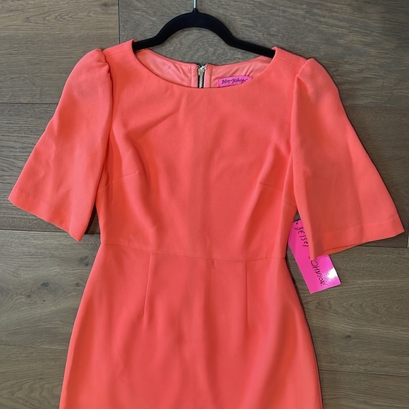 Betsey Johnson Orange/Coral Sheath Dress Size 4 NWT - Picture 3 of 13